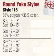 Abbey Brand Round Yoke Surplice - Item #115 - Starting at  Size & Fit Guide 