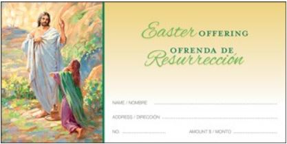 Easter Risen Christ offering Envelope Bilingual - Item # 3079S Starting at Size & Fit Guide 