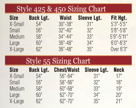 Abbey Brand Permanent Press Alb - Item # 425 Size & Fit Guide 