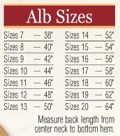 Abbey Brand Monastic Albs - Item # 211 - Starting at Size & Fit Guide 