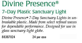 Cathedral Brand Divine Presence 7-Day Plastic Sanctuary Light Size & Fit Guide 