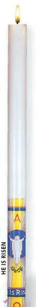 Cathedral Brand Paschal Candle - He is Risen - Starting at Size & Fit Guide 